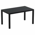 Siesta 55 in. Ares Resin Rectangle Dining Table Black ISP186-BLA